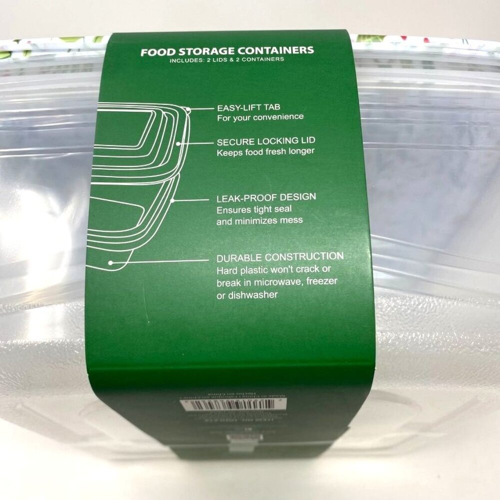Cook With Color CWC 2 Pk 16 Cup Printed Holly Food Storage Containers - Picture 6 of 9